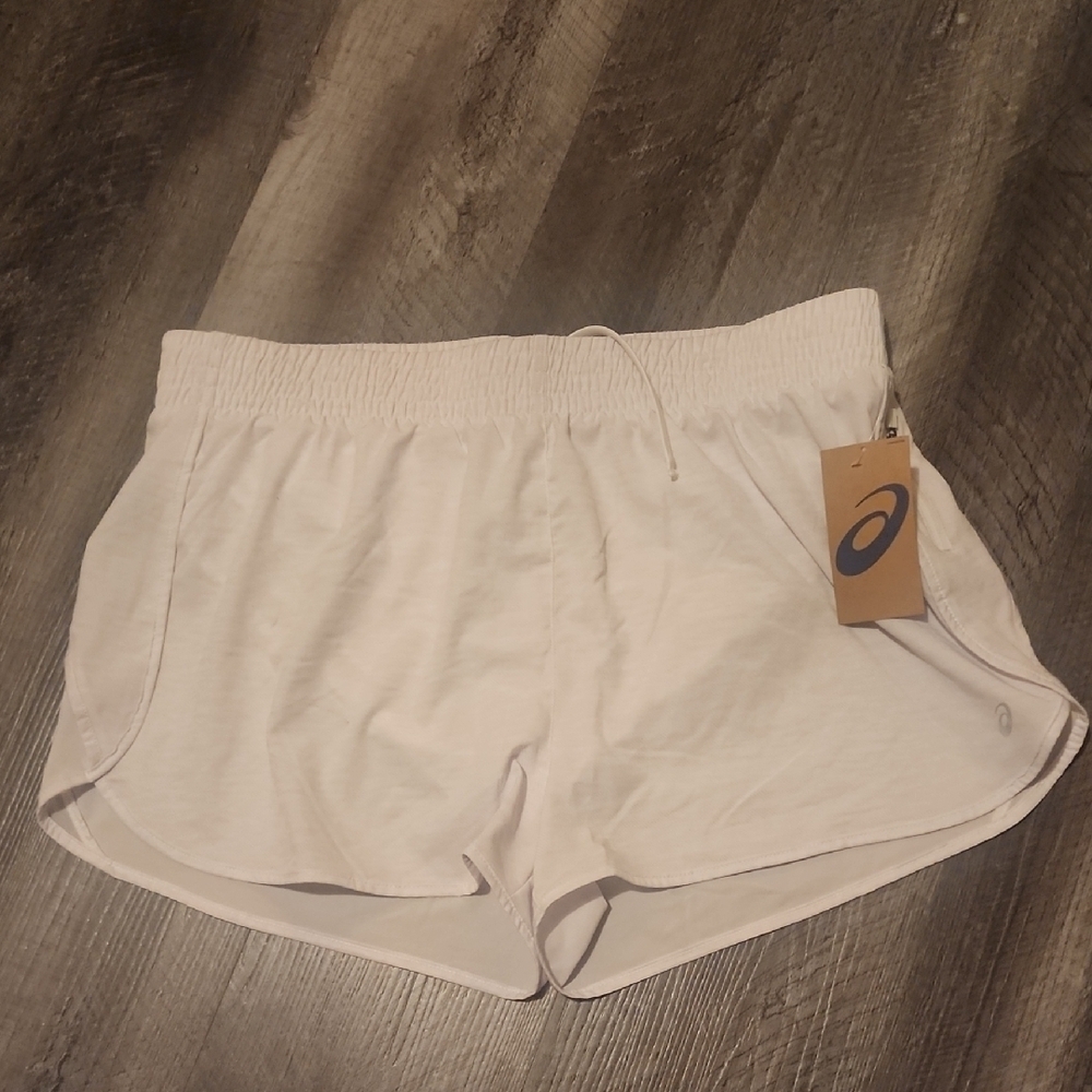Asics W Mesh Piecing White Athletic Shorts